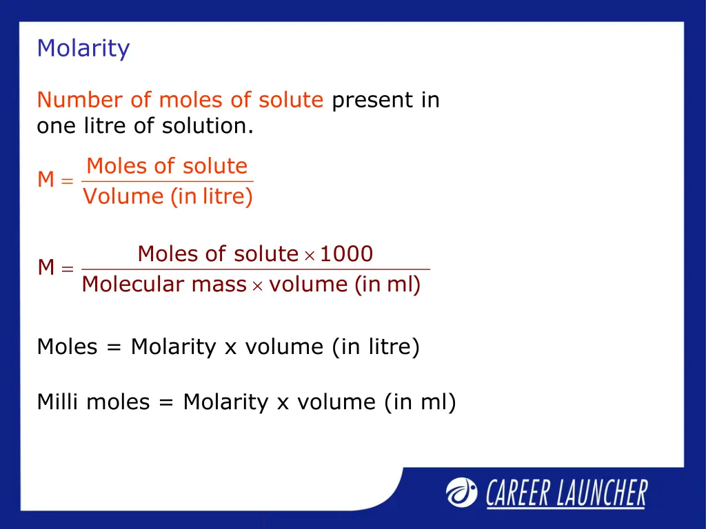 molarity