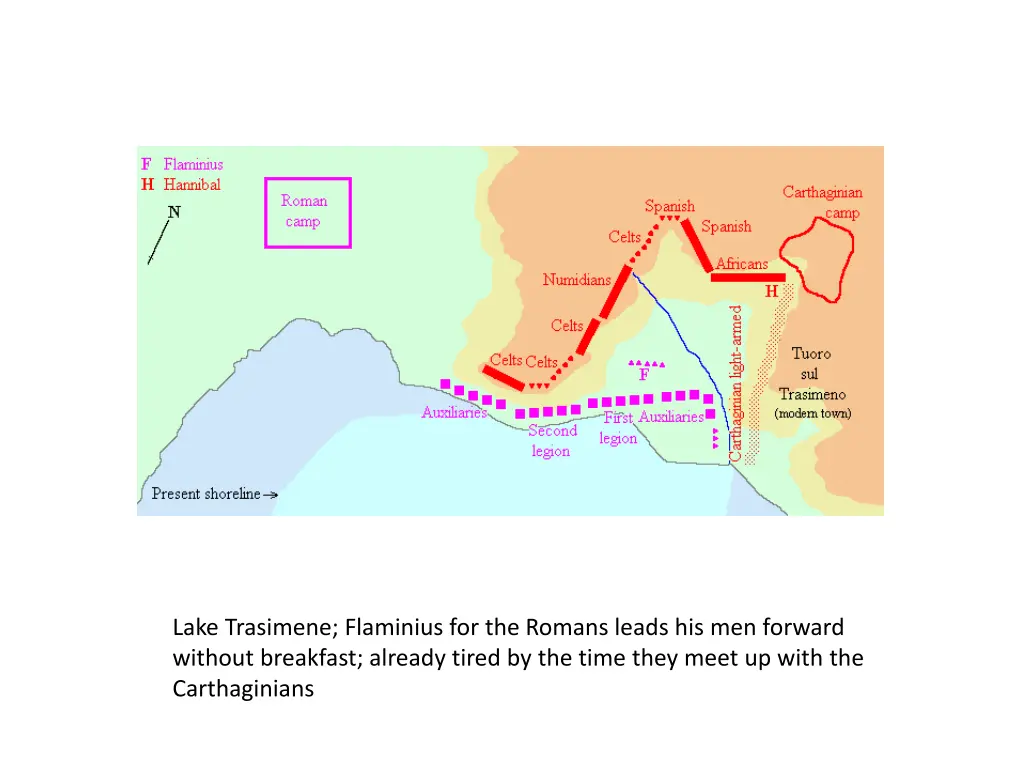 lake trasimene flaminius for the romans leads