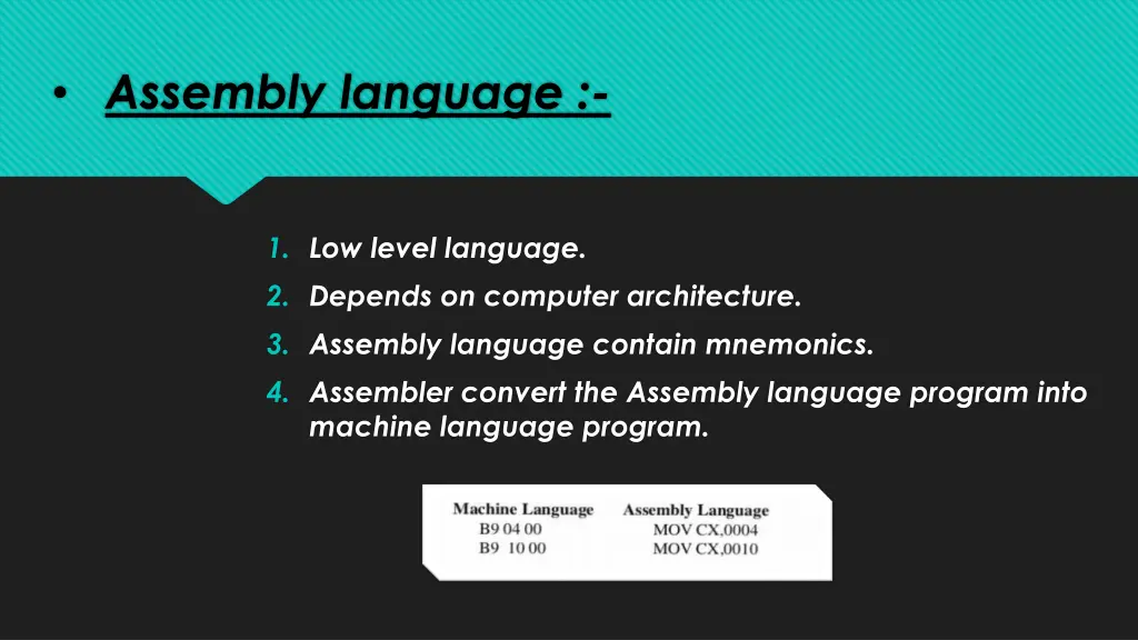 assembly language