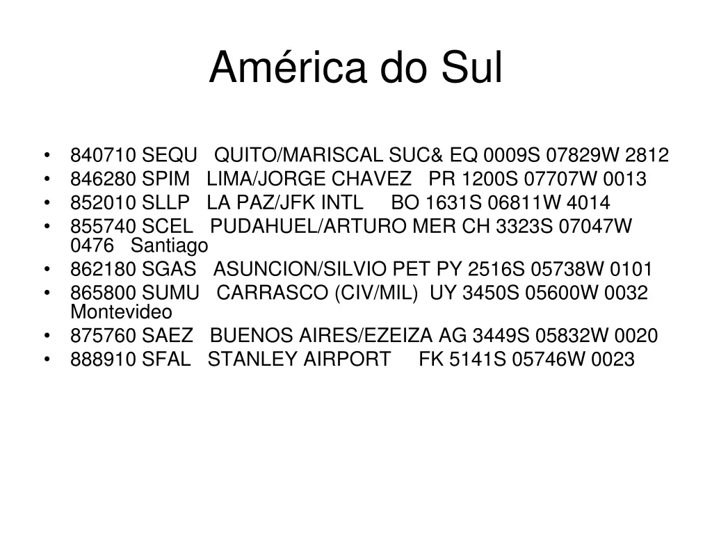 am rica do sul