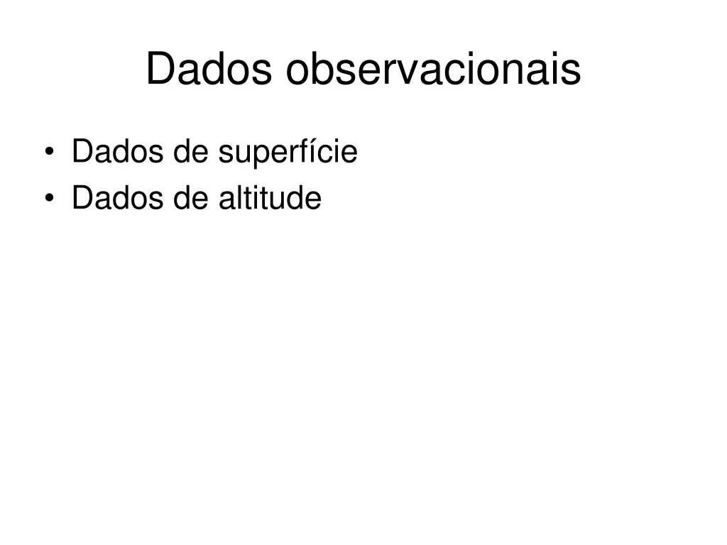 dados observacionais