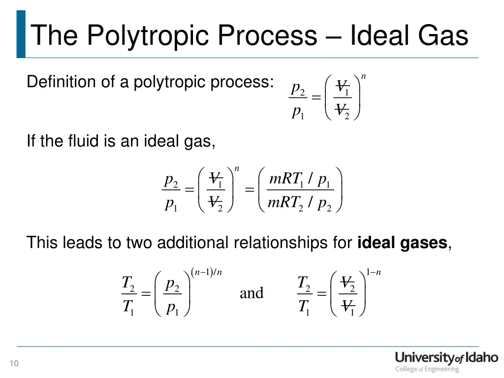 the polytropic process ideal gas