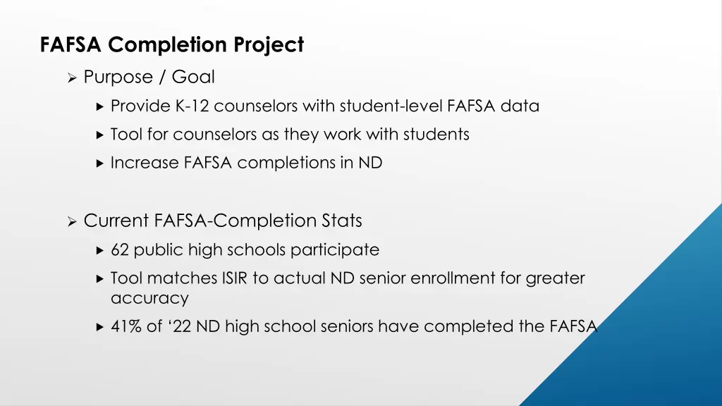fafsa completion project 1