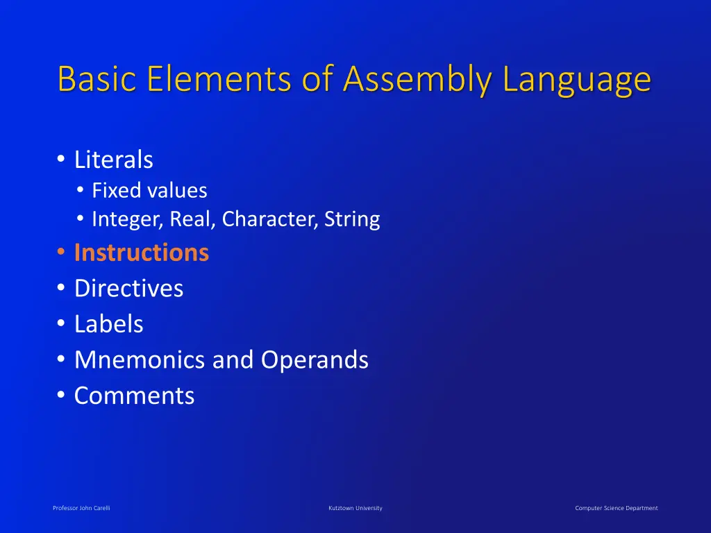 basic elements of assembly language 1
