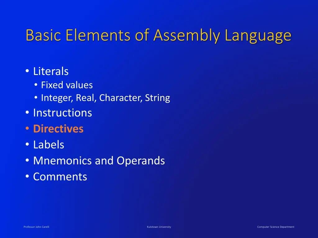 basic elements of assembly language 2
