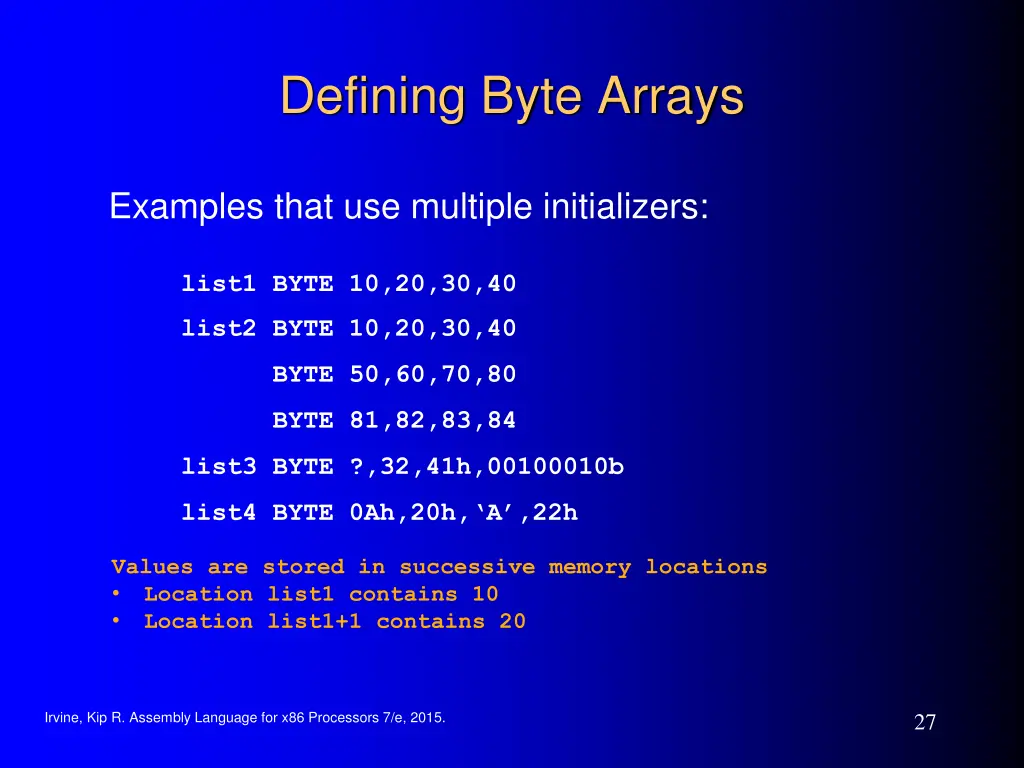 defining byte arrays