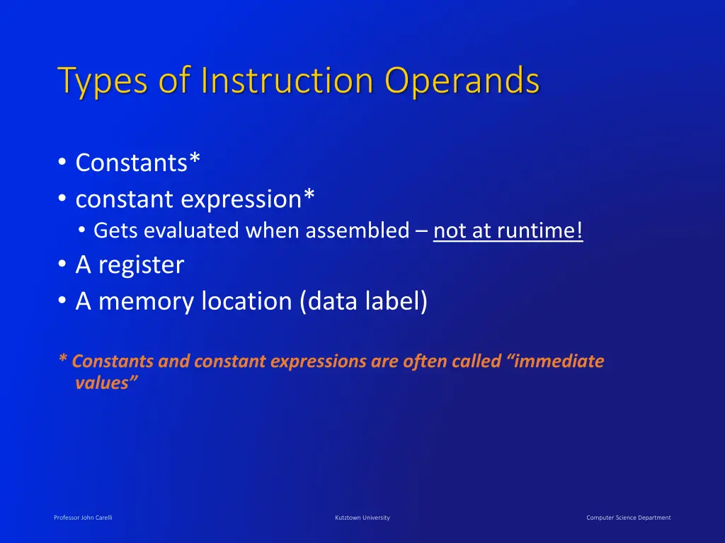 types of instruction operands