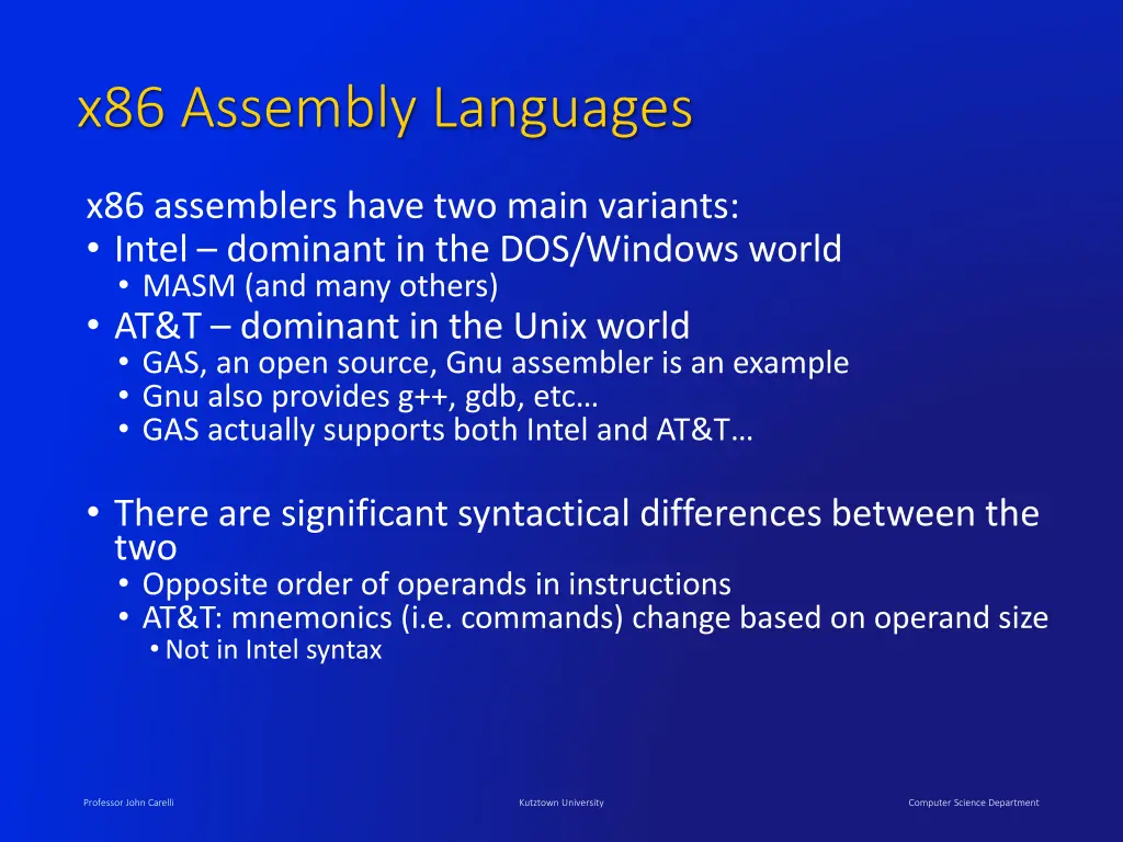 x86 assembly languages