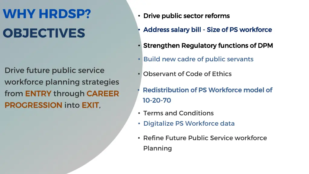 why hrdsp objectives