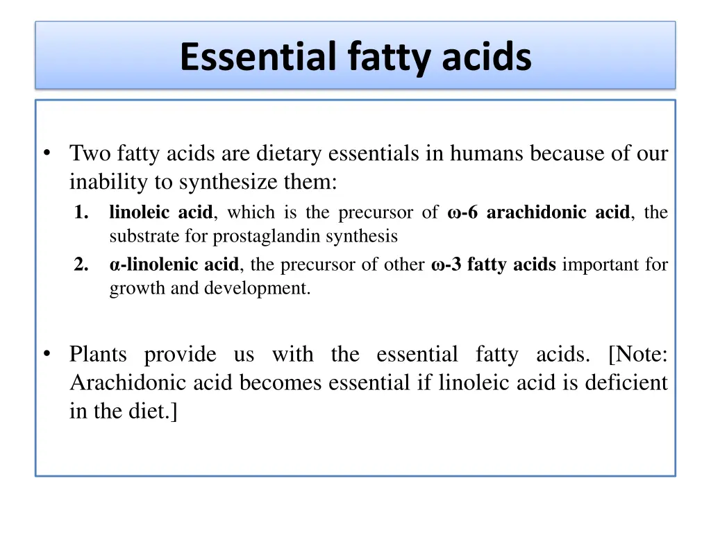 essential fatty acids