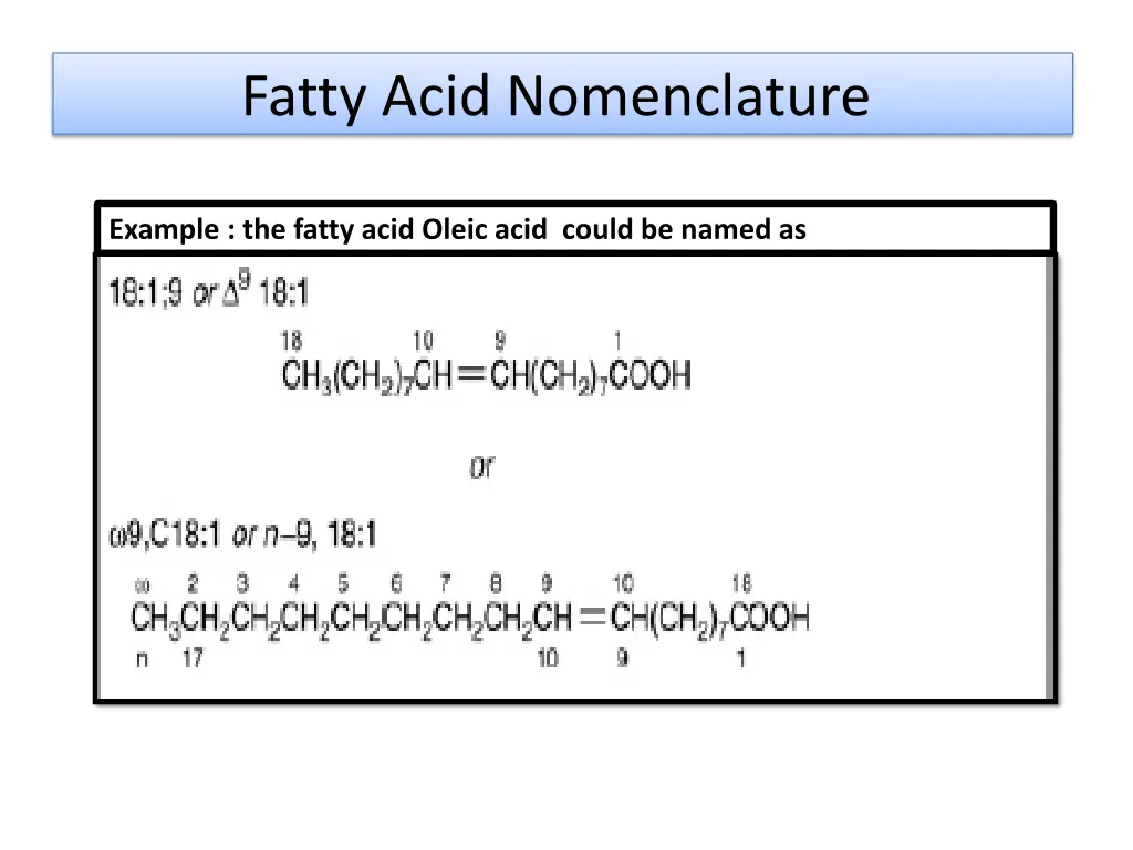 fatty acid nomenclature 3