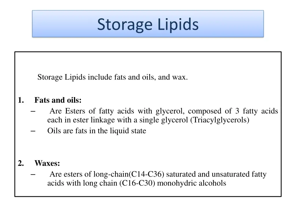 storage lipids