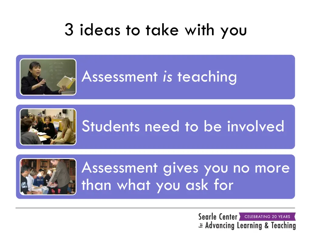 3 ideas to take with you