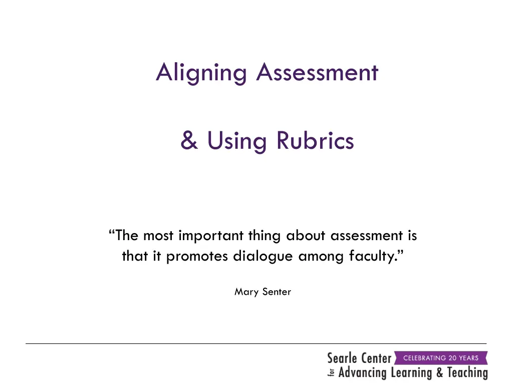 aligning assessment