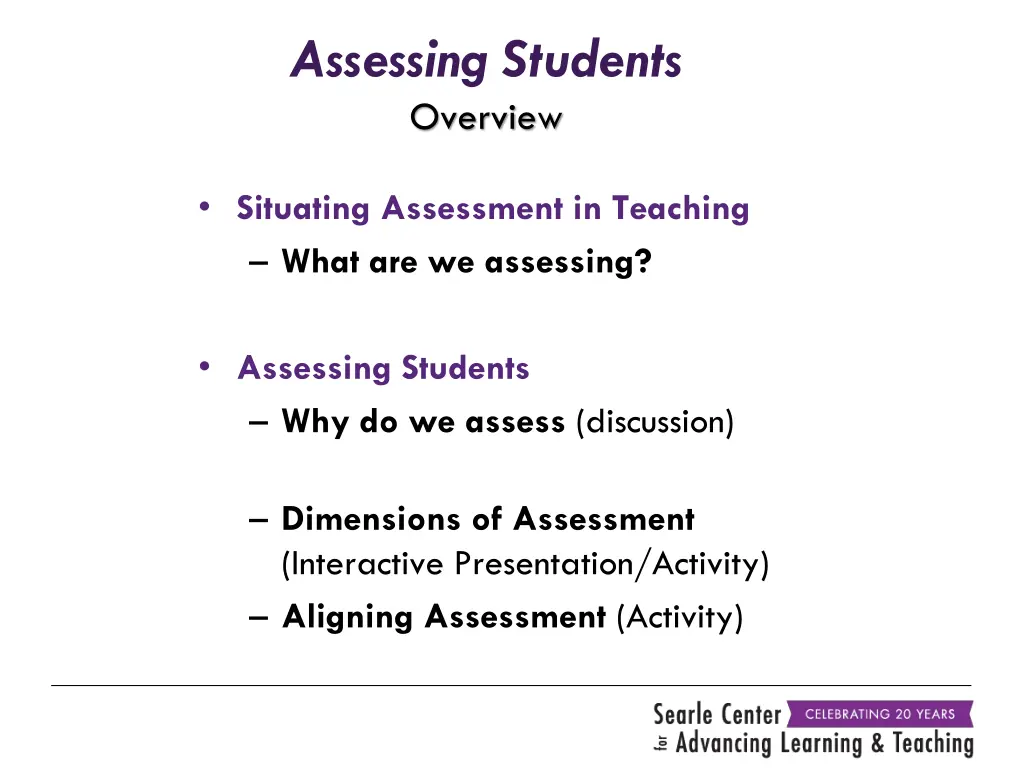 assessing students overview