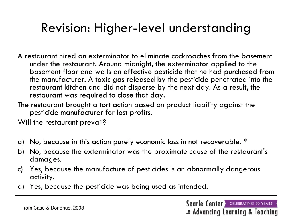 revision higher level understanding