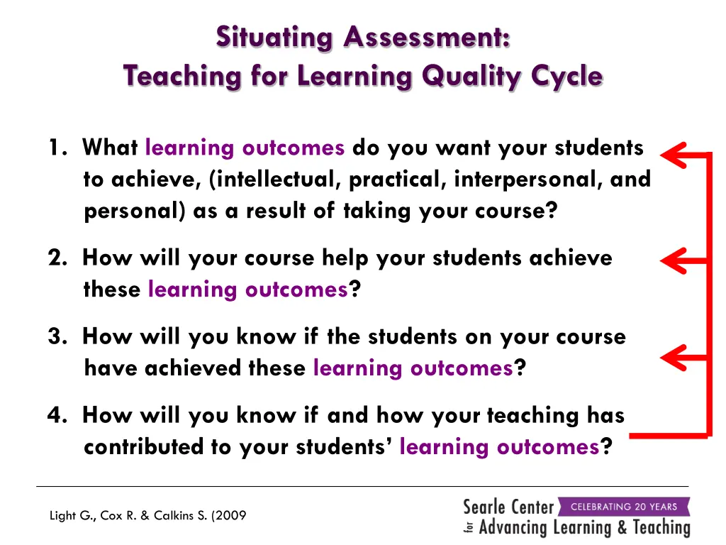 situating assessment teaching for learning