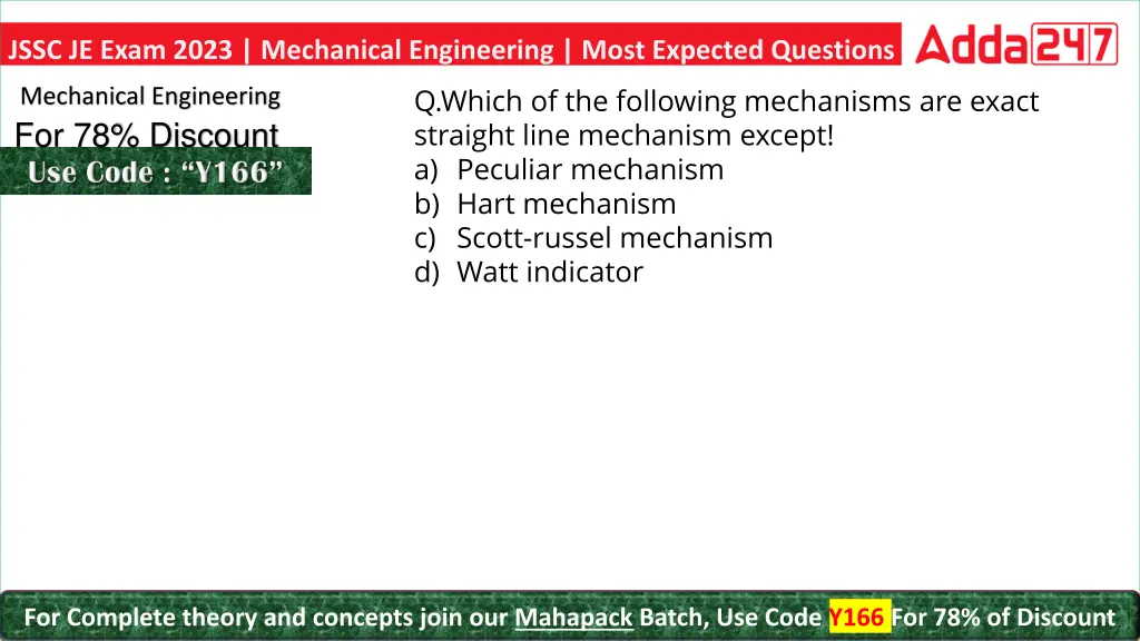 jssc je exam 2023 mechanical engineering most 14