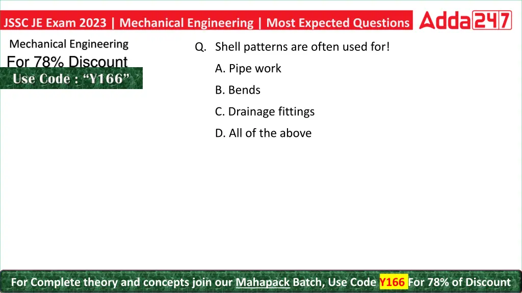 jssc je exam 2023 mechanical engineering most 22