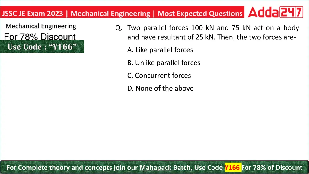 jssc je exam 2023 mechanical engineering most 7