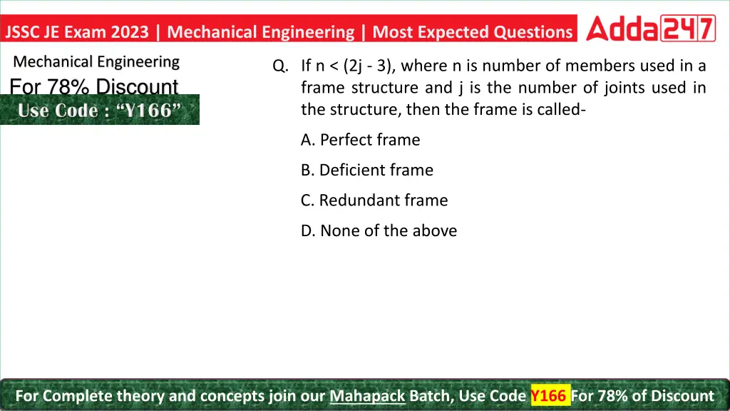 jssc je exam 2023 mechanical engineering most 9
