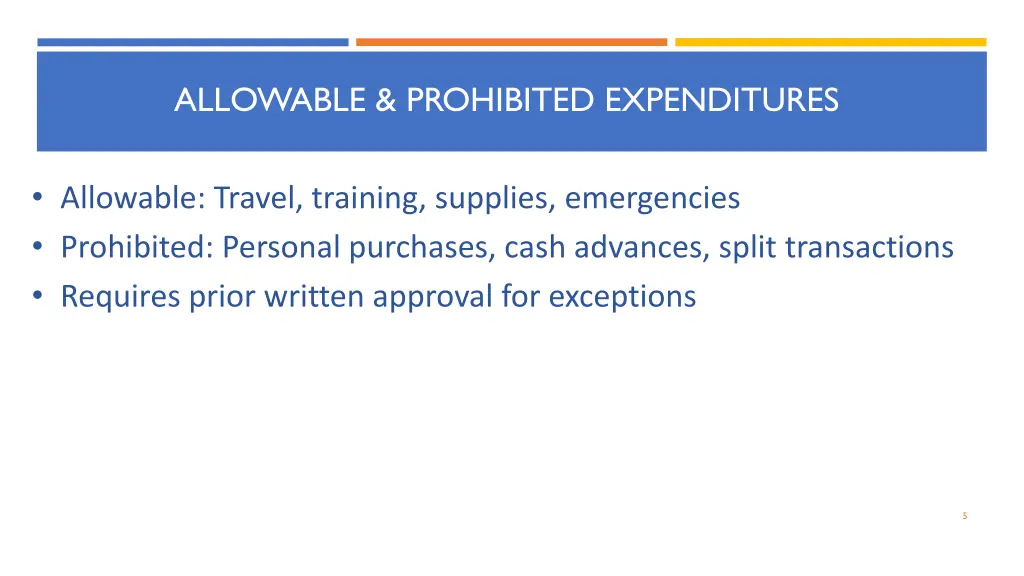 allowable prohibited expenditures