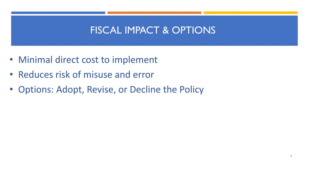 fiscal impact options