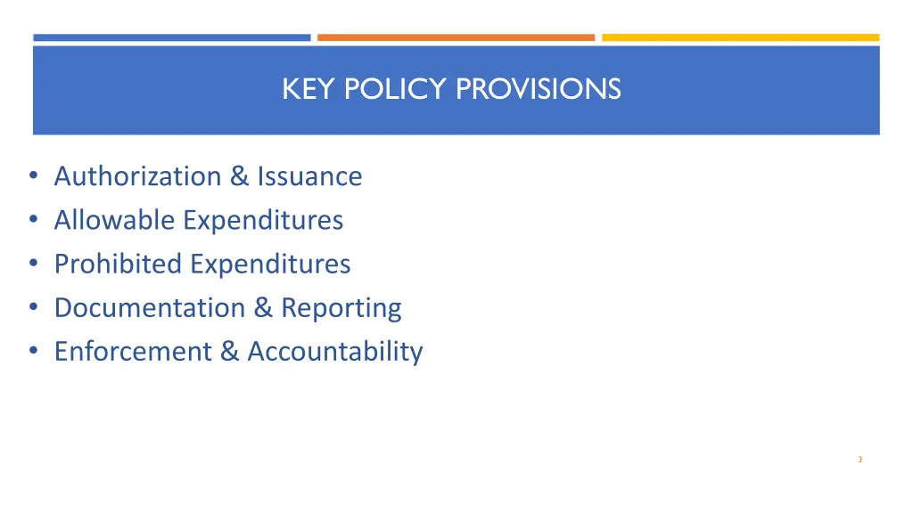 key policy provisions