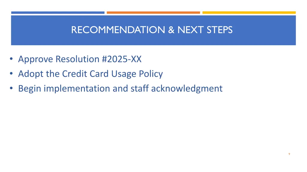 recommendation next steps