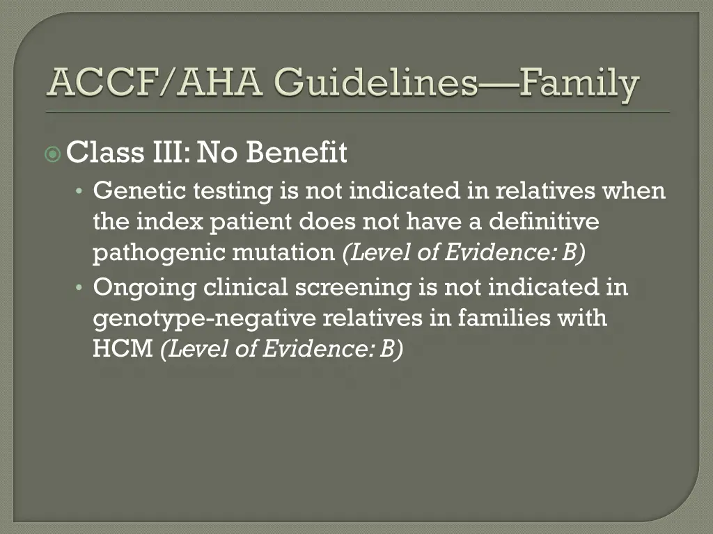 class iii no benefit genetic testing