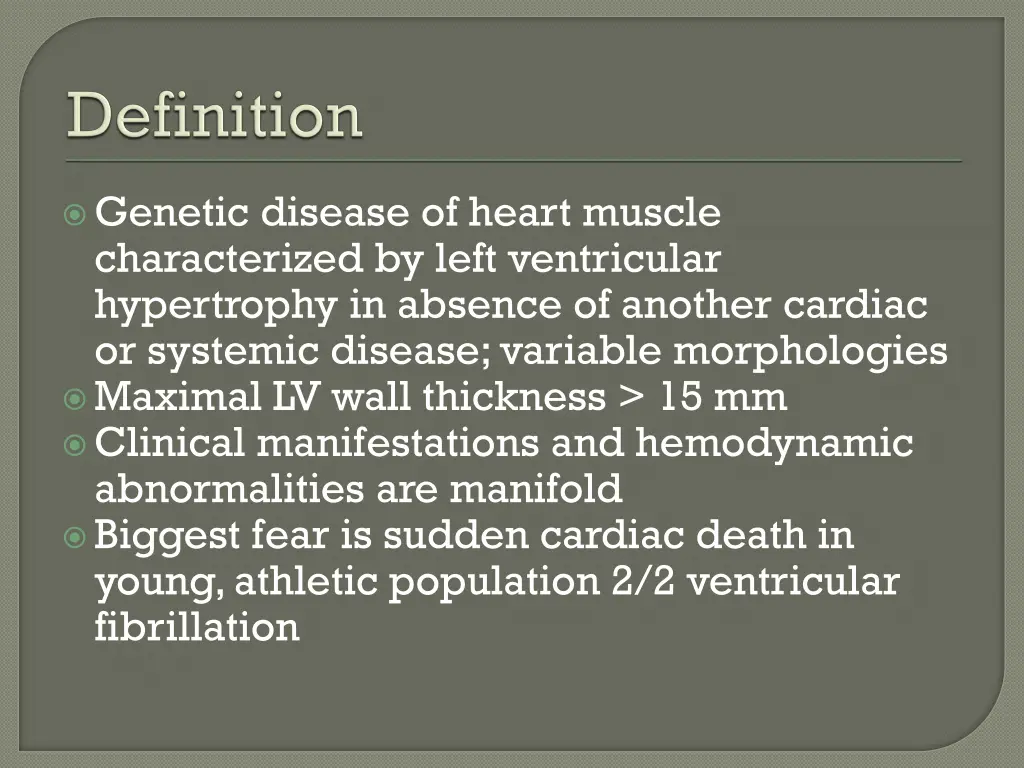 genetic disease of heart muscle characterized