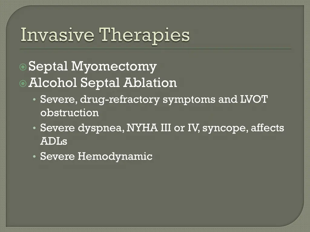 septal myomectomy alcohol septal ablation severe