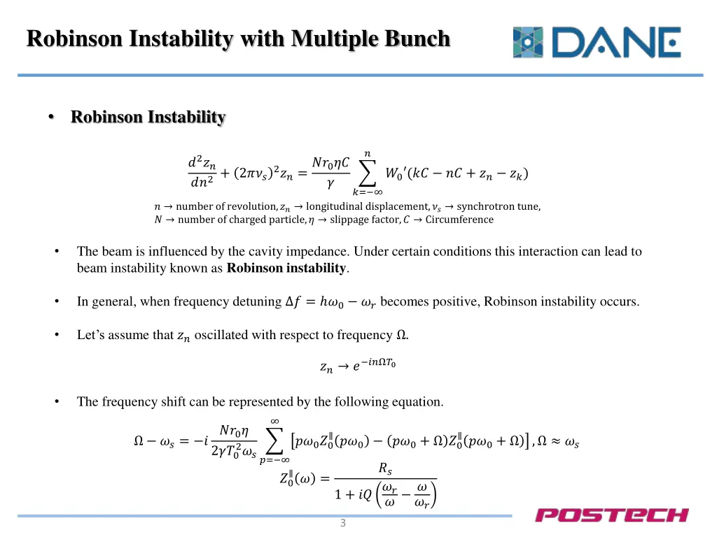 robinson instability with multiple bunch