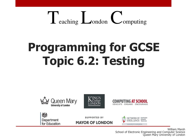 t eaching l ondon c omputing
