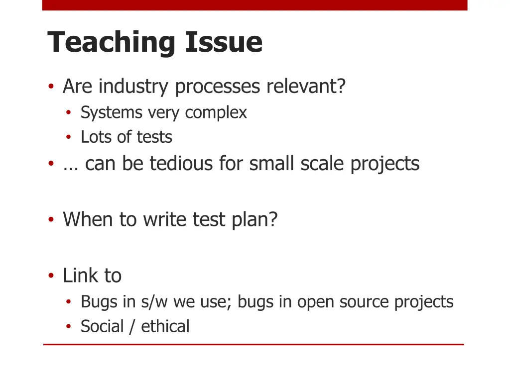 teaching issue