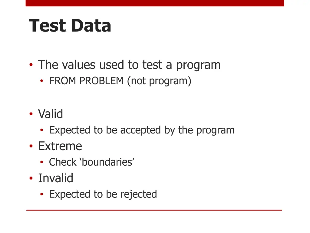 test data