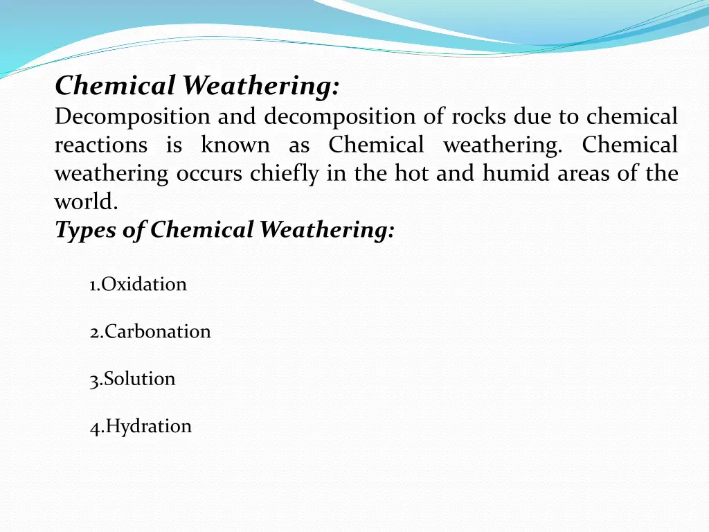 chemical weathering decomposition