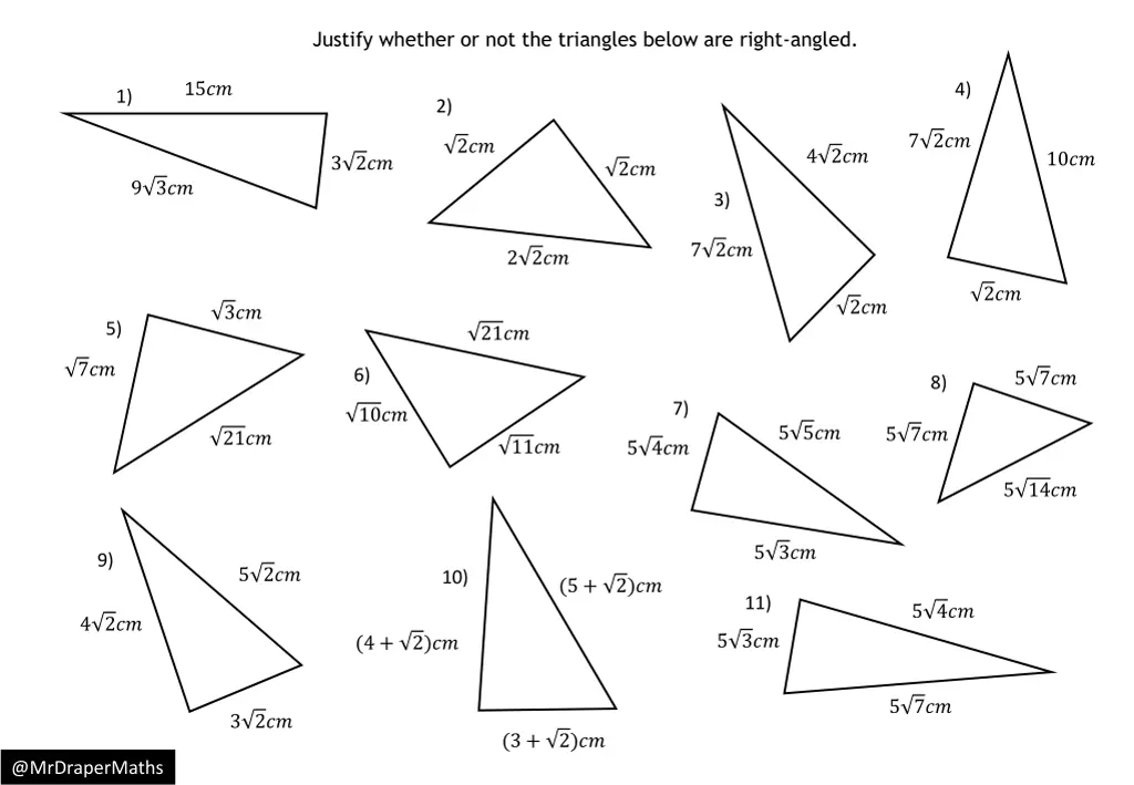 justify whether or not the triangles below 1