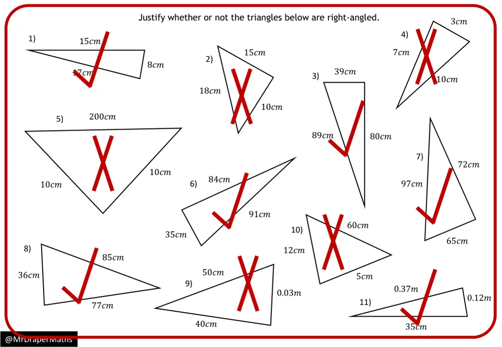 justify whether or not the triangles below 2