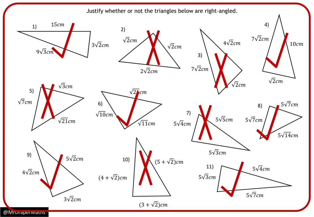 justify whether or not the triangles below 3