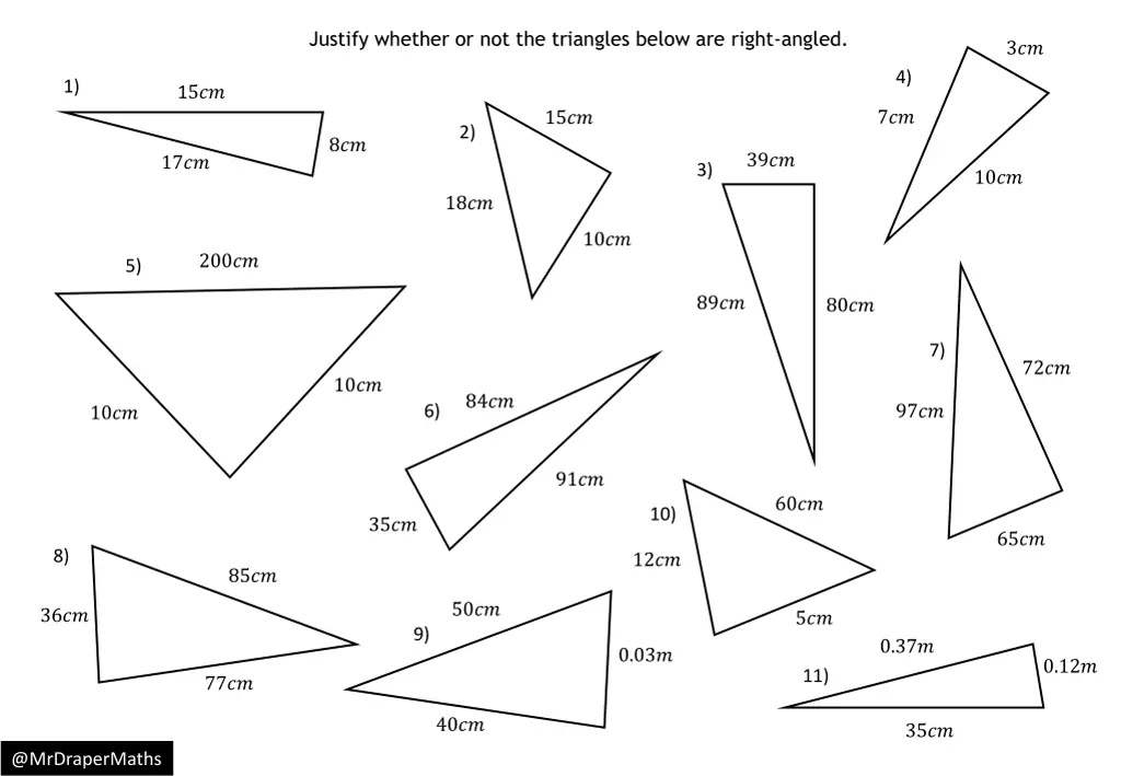 justify whether or not the triangles below