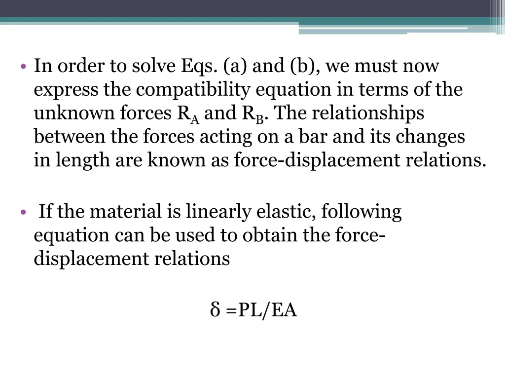 in order to solve eqs a and b we must now express