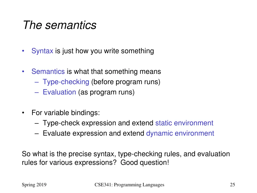 the semantics