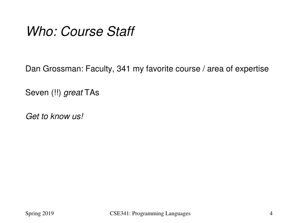 who course staff
