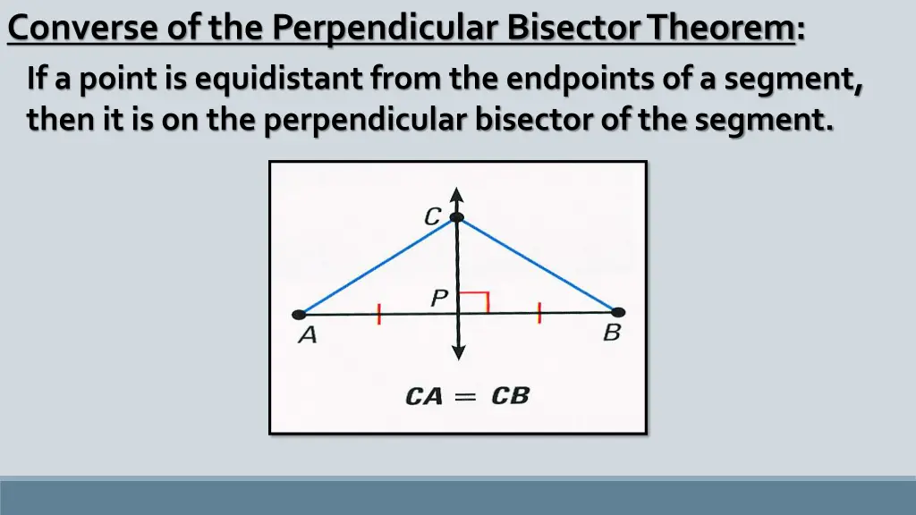 converse of the perpendicular bisector theorem