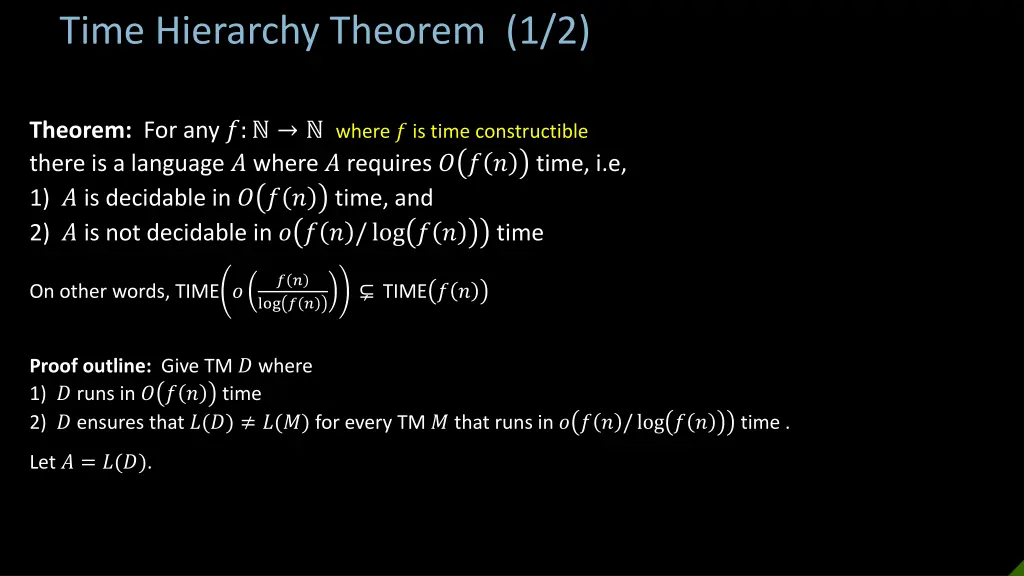 time hierarchy theorem 1 2