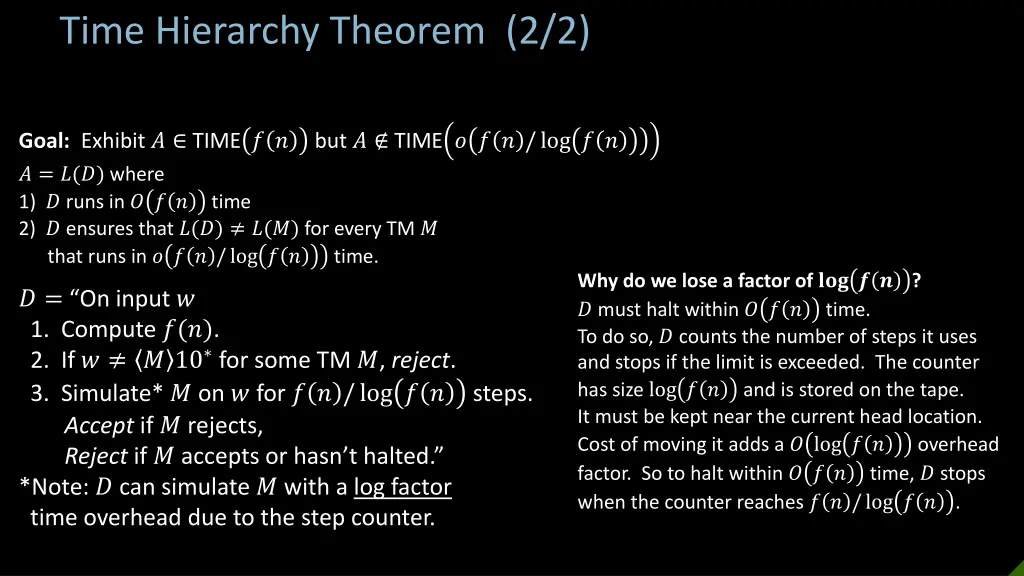 time hierarchy theorem 2 2