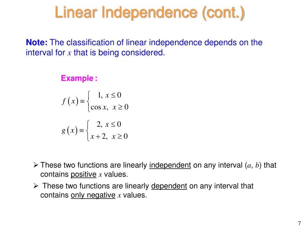 linear independence cont 4