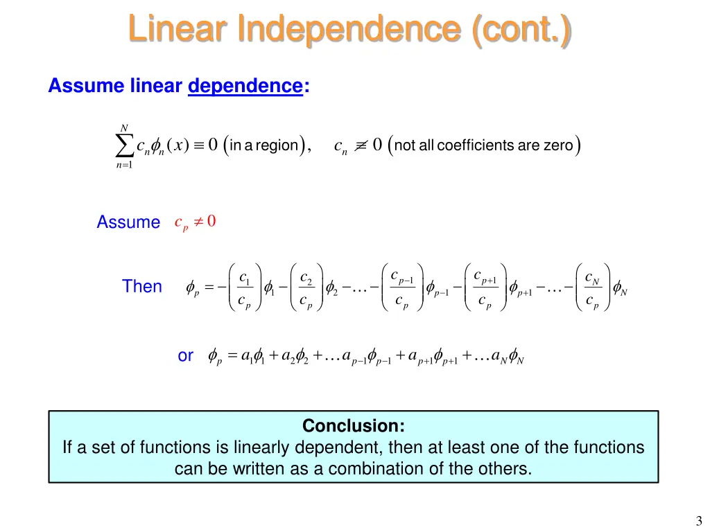 linear independence cont