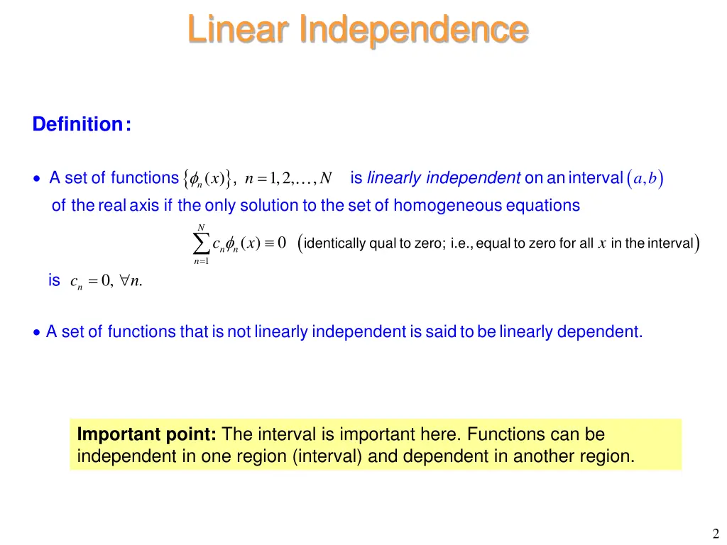 linear independence